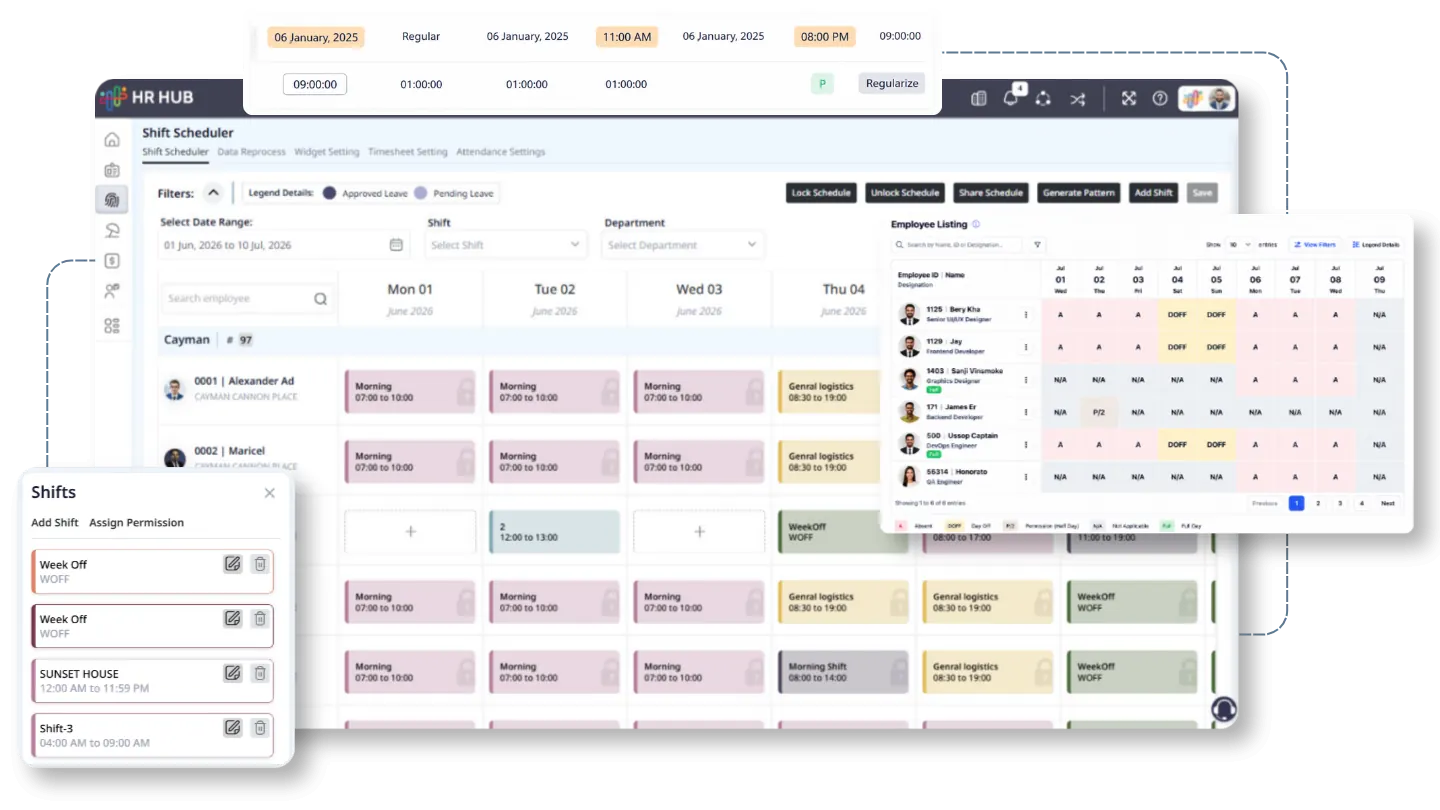 Shifts & Timesheets Page Preview