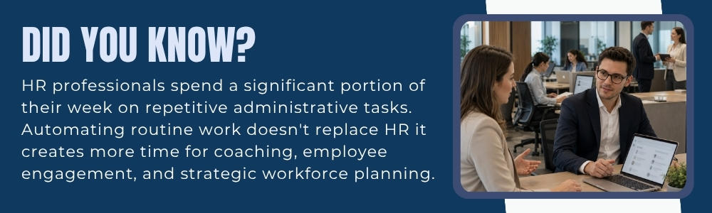 HR professional using AI software to automate tasks