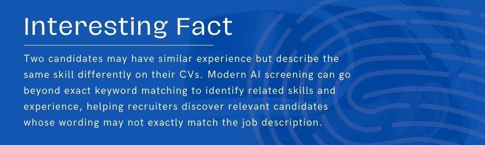 AI recruitment software helps recruiters compare candidate skills with job requirements during resume screening.