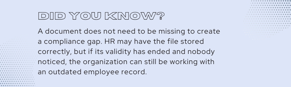 HR receives an alert before an employee's document expires