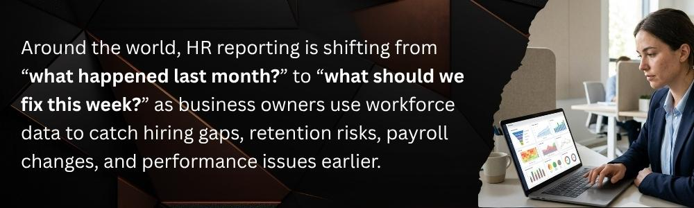 Modern HR reporting helps businesses identify workforce risks and performance issues earlier
