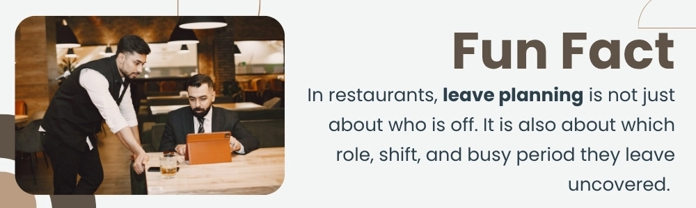 Restaurant manager checks staff leave before assigning shifts