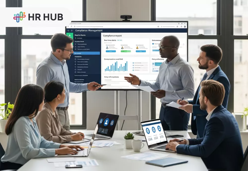 Automated HR compliance software displaying policy acknowledgment